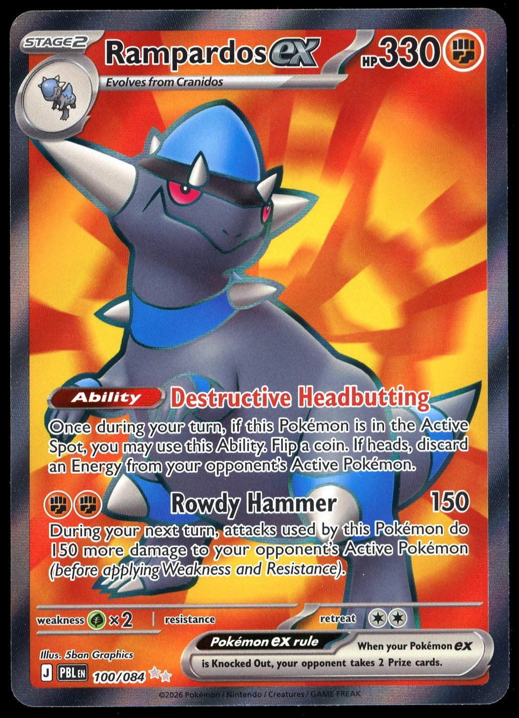 Pokemon Pitch Black 2026 - Rampardos ex #100