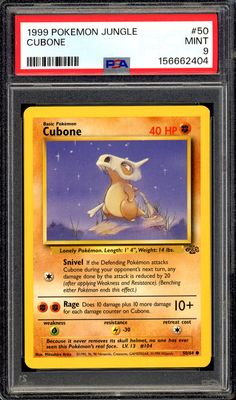 Pokemon Jungle 1999 - Cubone #50 - PSA 9