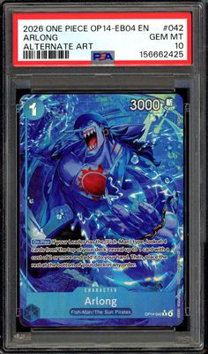 One Piece Azure Sea’s Seven 2026 - Arlong #OP14-042 - PSA 10