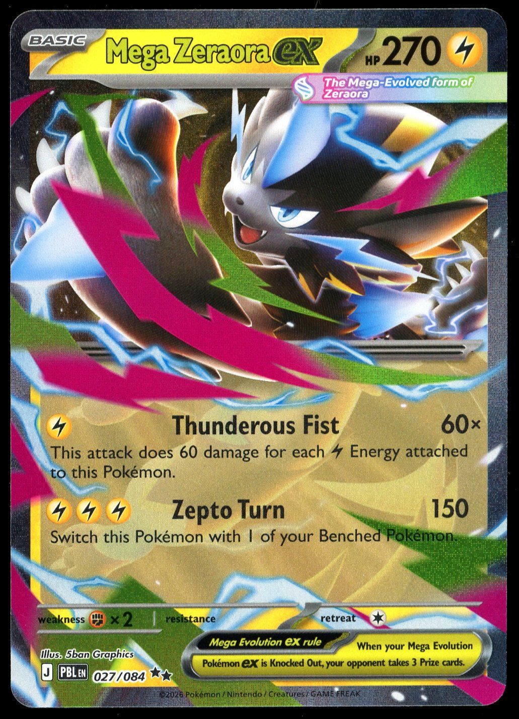 Pokemon Pitch Black 2026 - Mega Zeraora ex #27