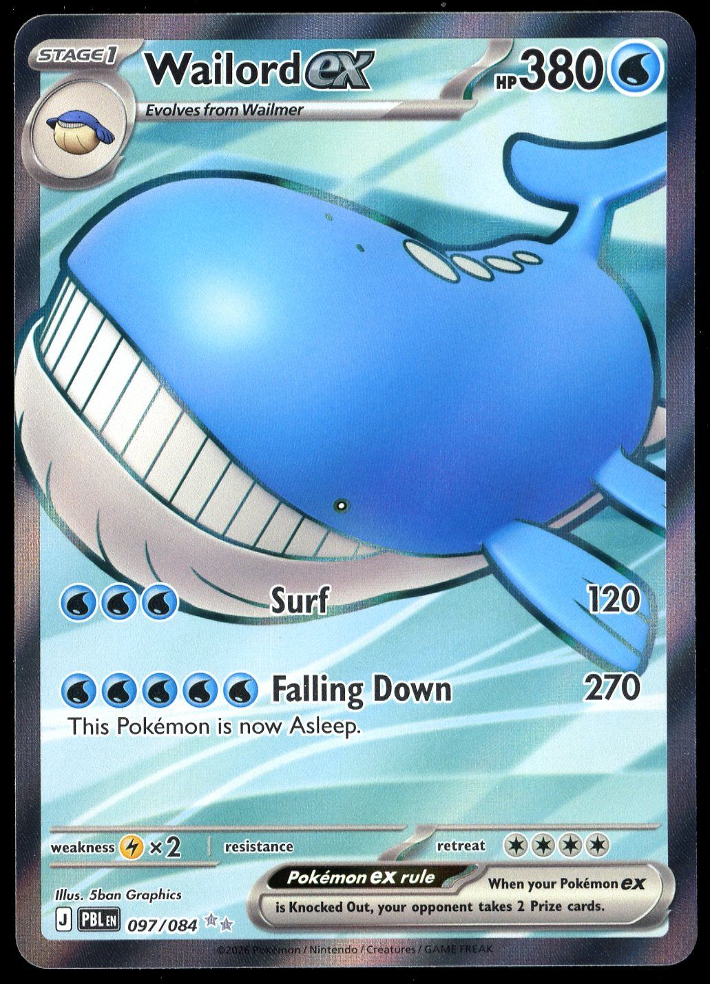 Pokemon Pitch Black 2026 - Wailord ex #97
