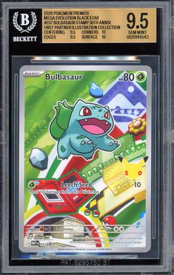 Pokemon First Partner Series 1 Promo 2026 - Bulbasaur #037 - Beckett 9.5