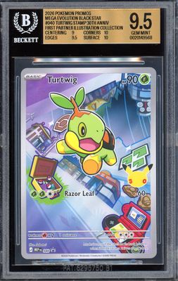 Pokemon First Partner Series 1 Promo 2026 - Turtwig #040 - Beckett 9.5