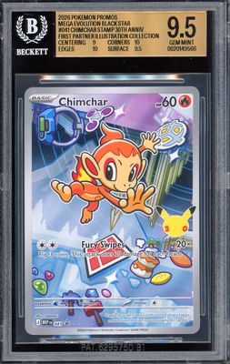 Pokemon First Partner Series 1 Promo 2026 - Chimchar #041 - Beckett 9.5