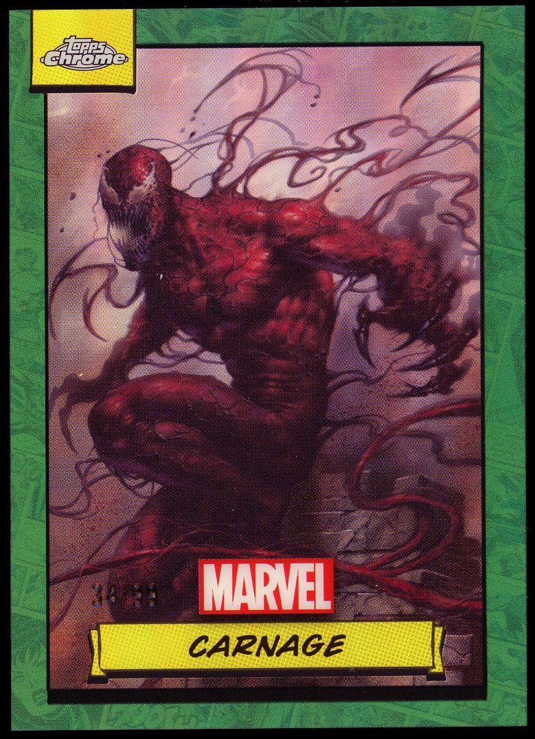 Topps Chrome Marvel 2024 - Carnage 34/99 Green Refractor #77
