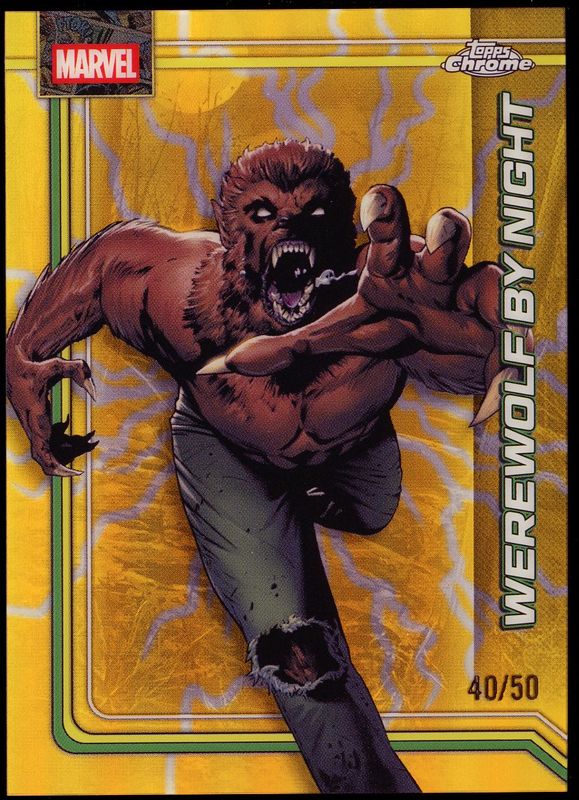 Topps Chrome Marvel 2026 - Werewolf By Night 40/50 Gold Lightning #195