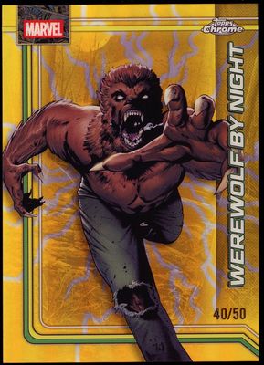 Topps Chrome Marvel 2026 - Werewolf By Night 40/50 Gold Lightning #195