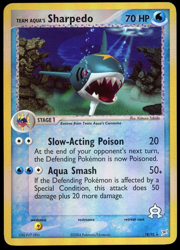 Pokemon Team Magma &amp; Team Aqua 2004 -  Sharpedo Reverse Holo #18