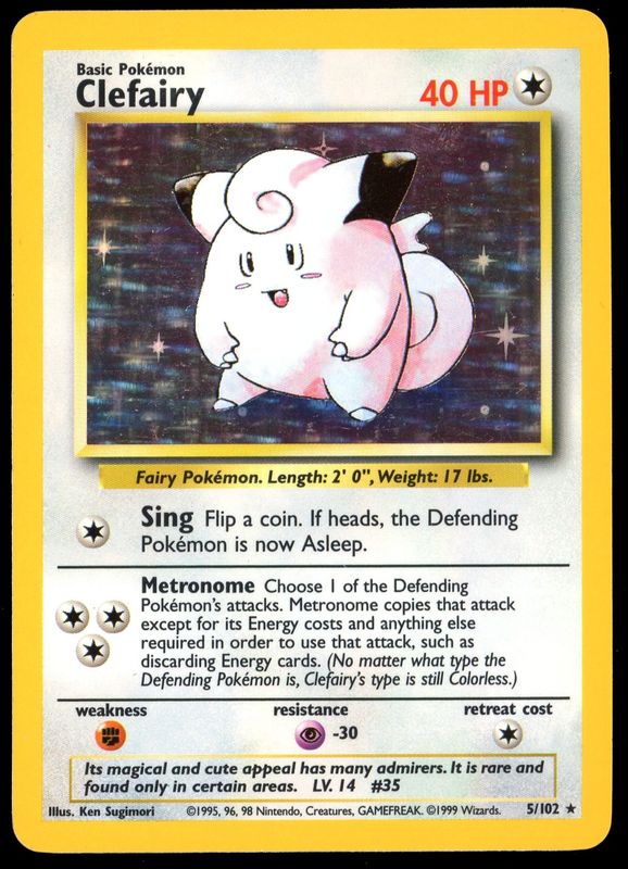 Pokemon Base Set 1999 - Clefairy Holo #5
