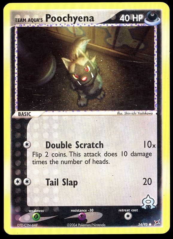 Pokemon Team Magma &amp; Team Aqua 2004 - Poochyena Reverse Holo #54