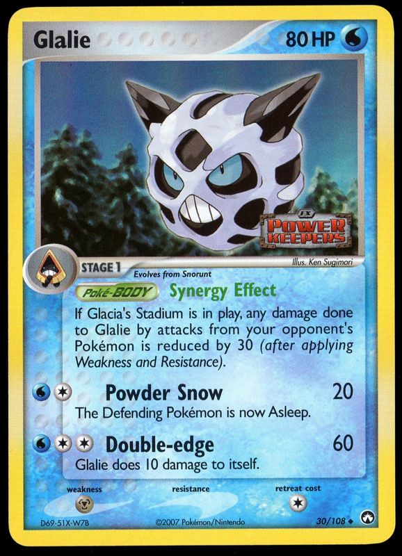 Pokemon Power Keepers 2007 - Glalie Reverse Holo #30