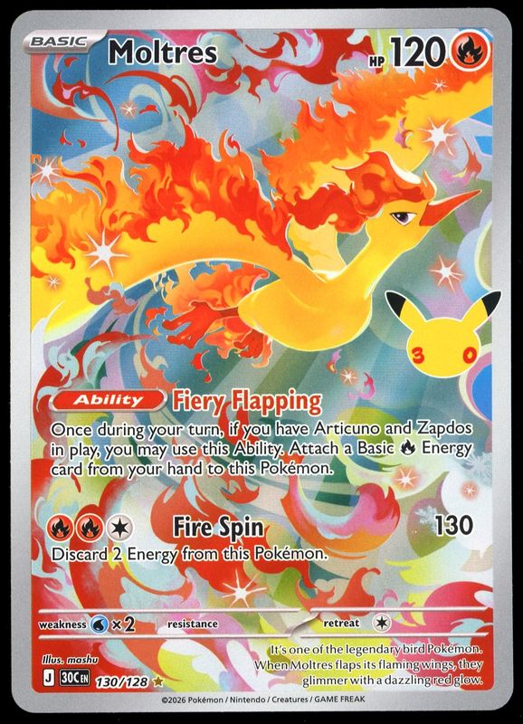 Pokemon 30th Celebration 2026 - Moltres #130