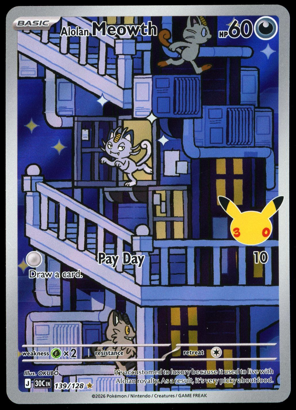 Pokemon 30th Celebration 2026 - Alolan Meowth #139