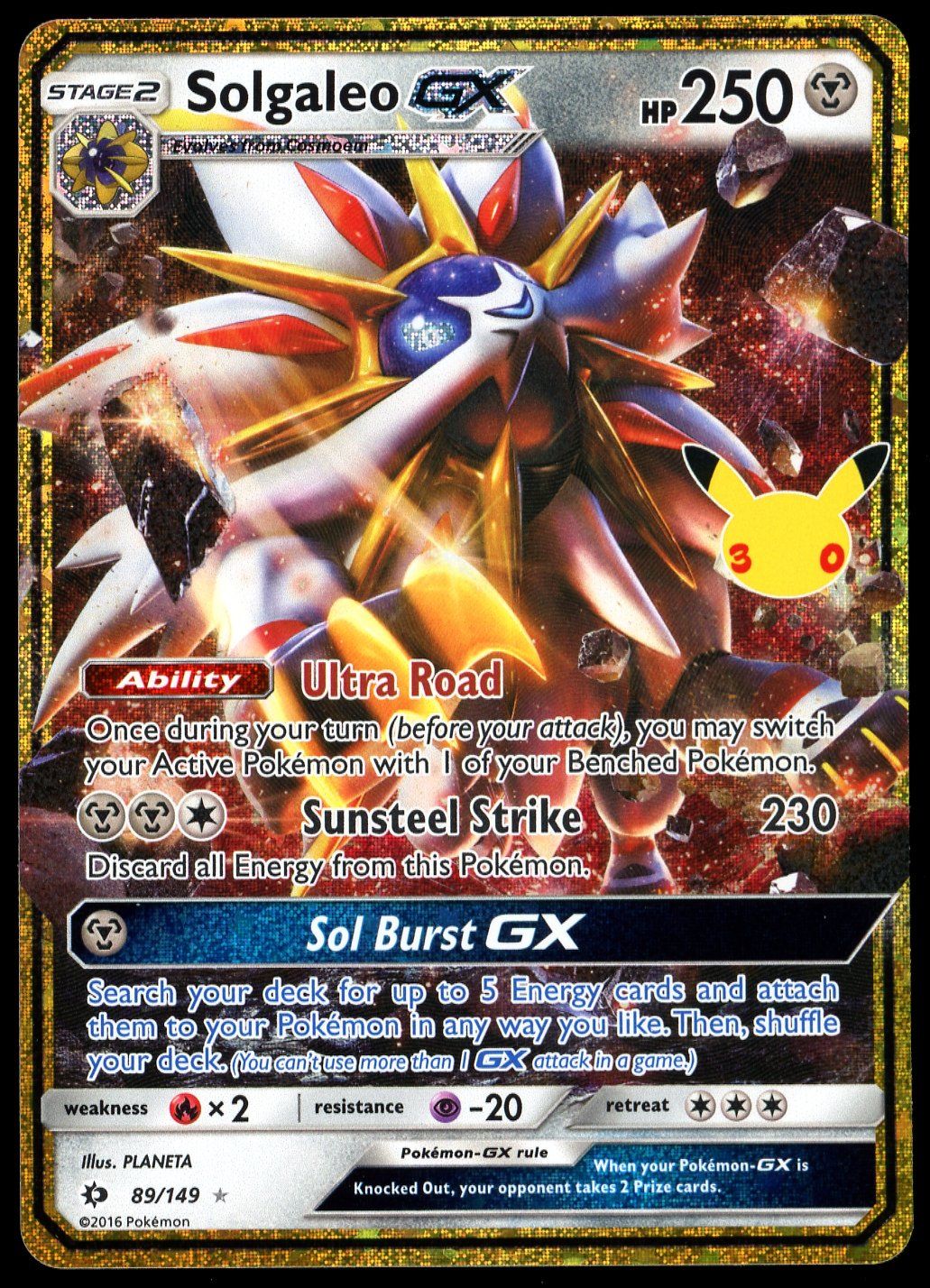 Pokemon 30th Celebration 2026 - Solgaleo GX #89