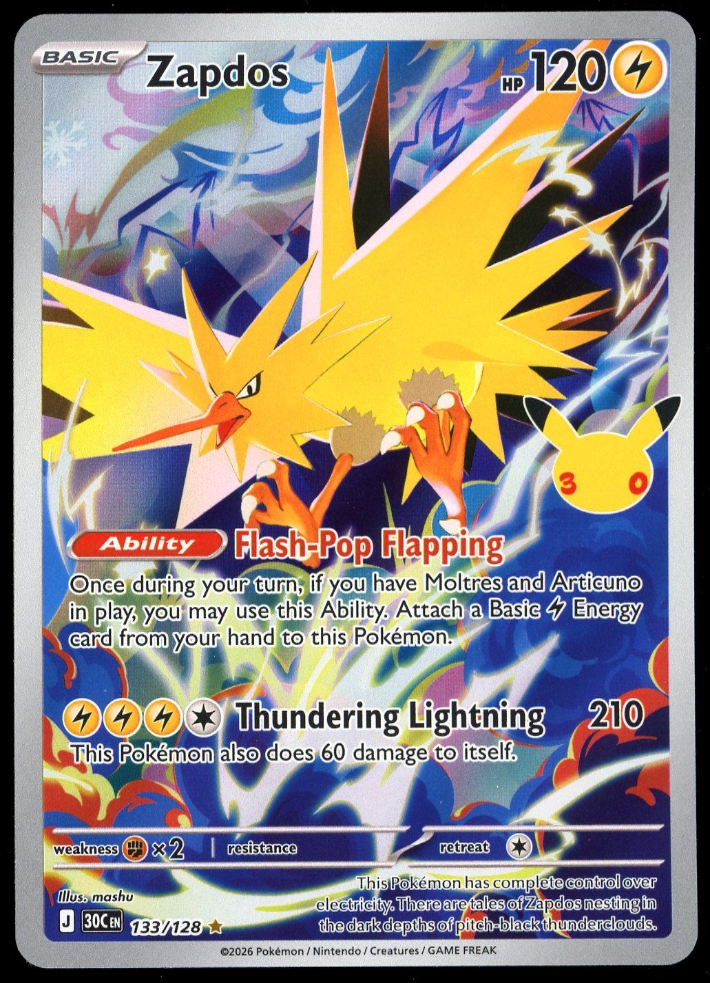 Pokemon 30th Celebration 2026 - Zapdos #133