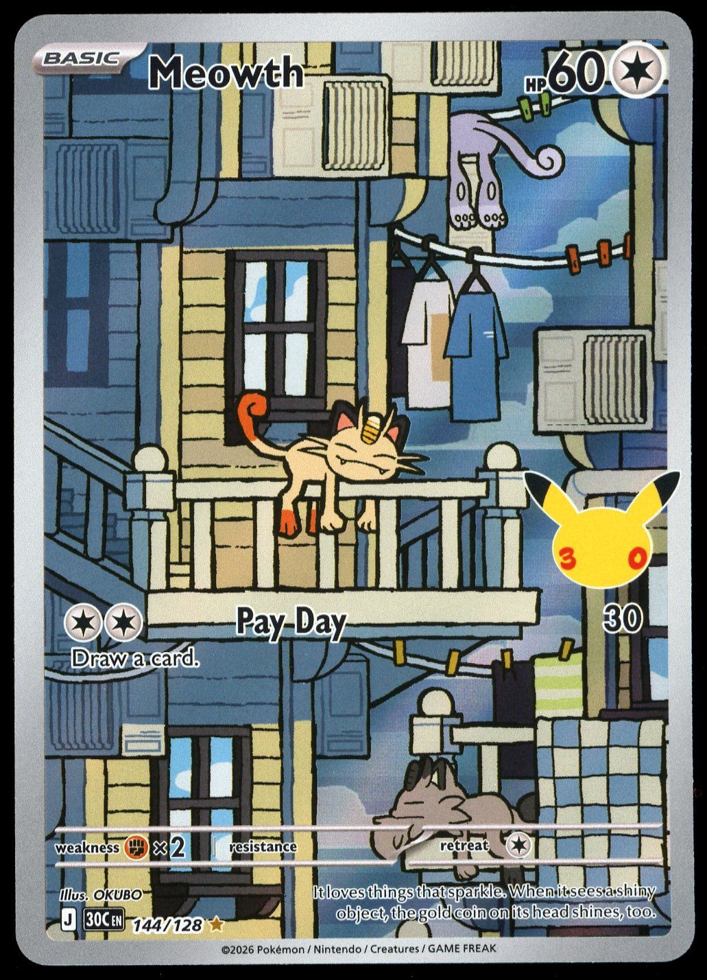 Pokemon 30th Celebration 2026 - Meowth #144