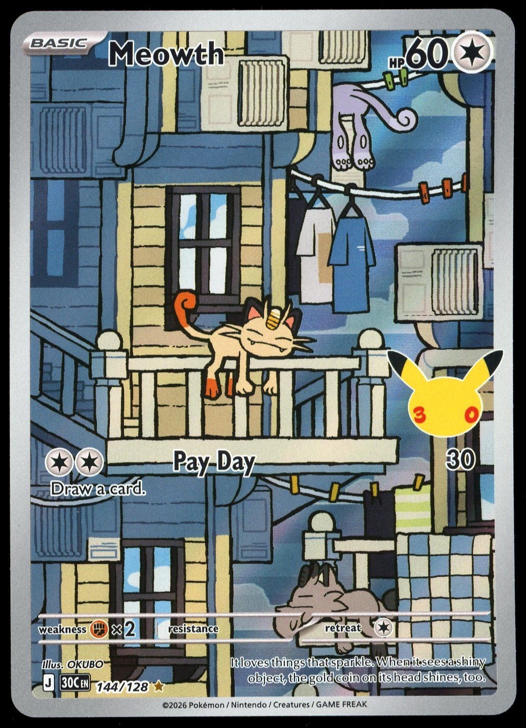 Pokemon 30th Celebration 2026 - Meowth #144
