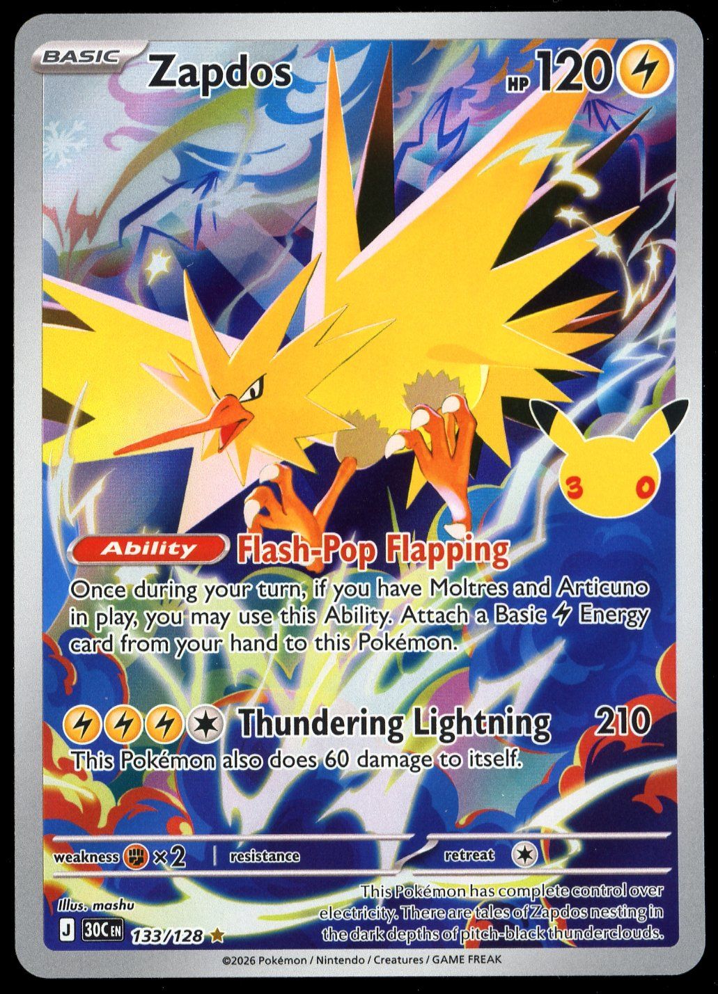 Pokemon 30th Celebration 2026 - Zapdos #133
