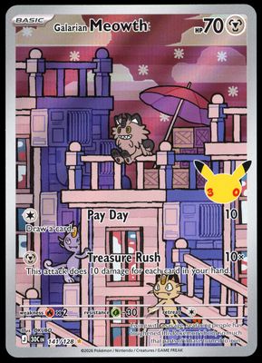 Pokemon 30th Celebration 2026 - Galarian Meowth #141