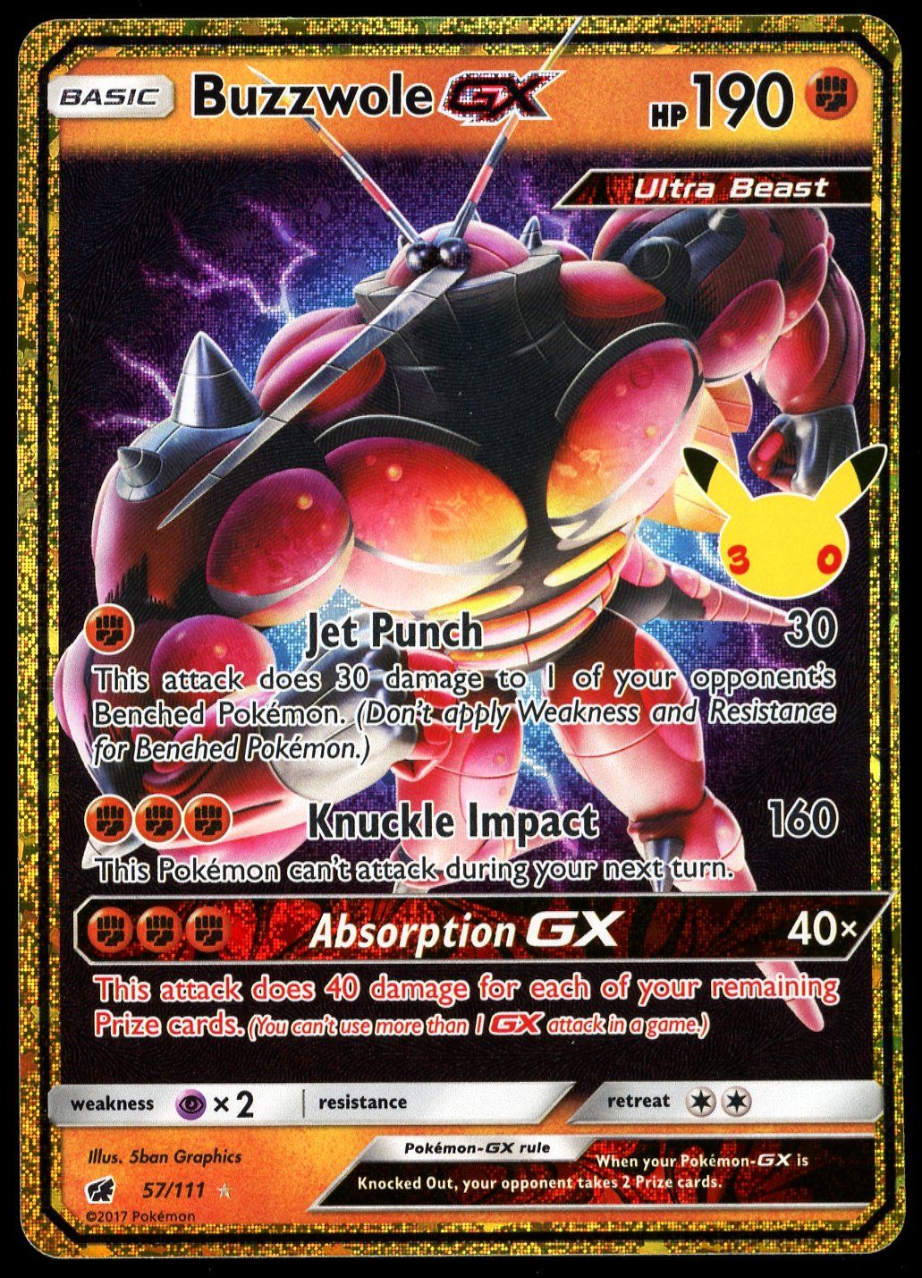 Pokemon 30th Celebration 2026 - Buzzwole GX #57