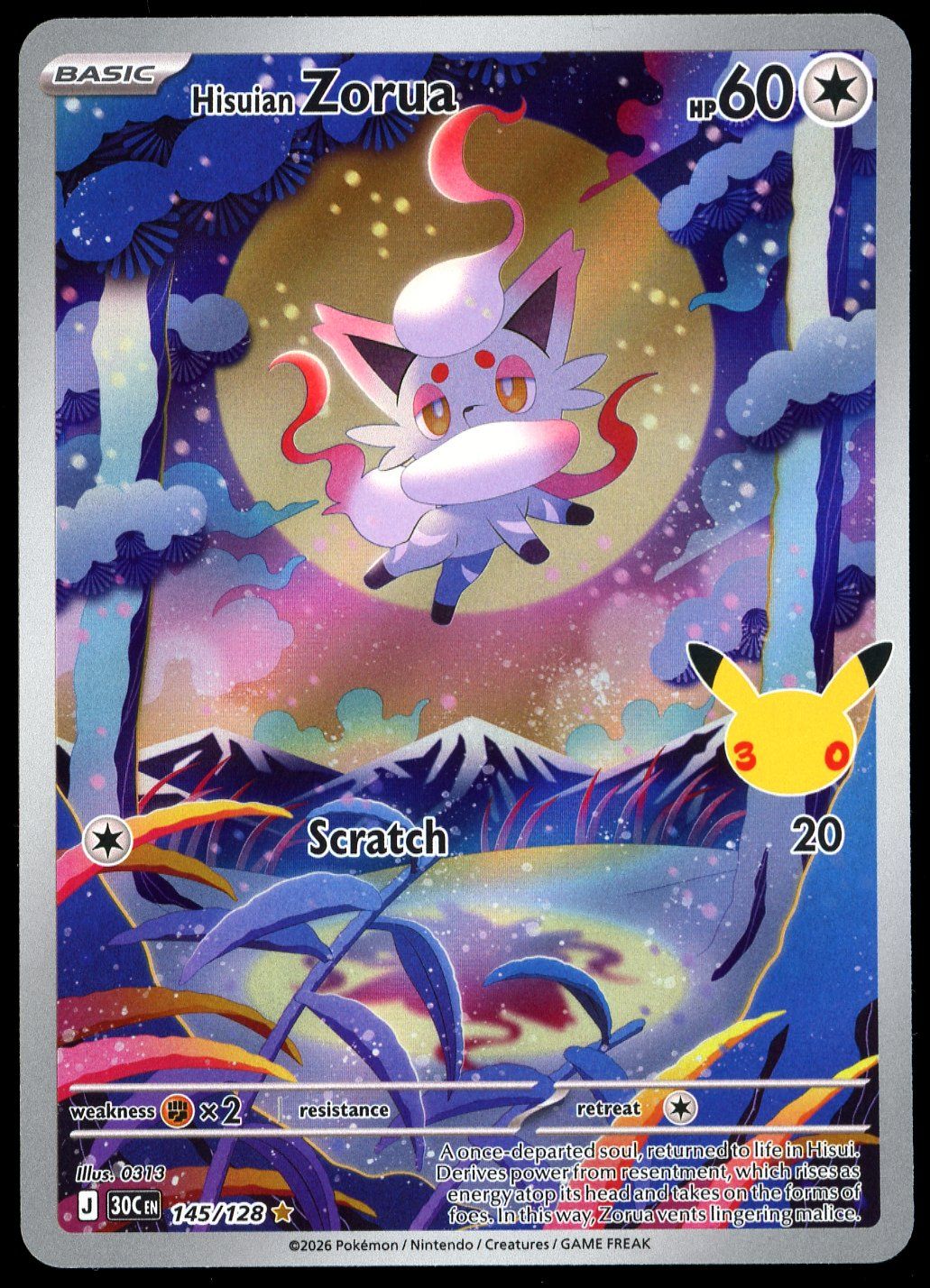 Pokemon 30th Celebration 2026 - Hisuian Zorura #145