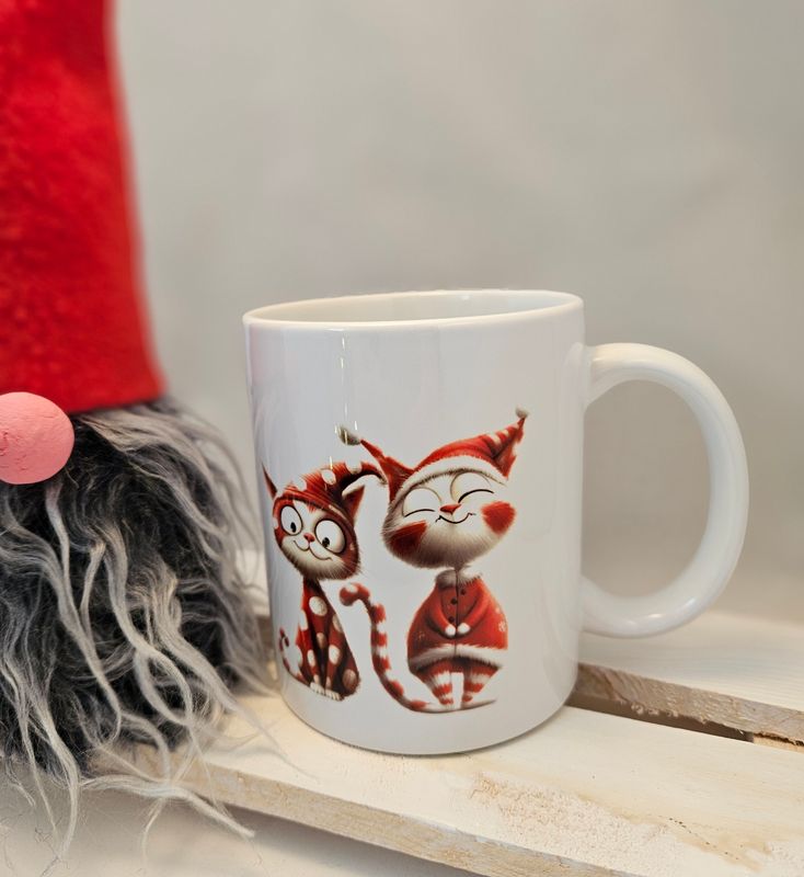 Tasse Weihnachtskatze