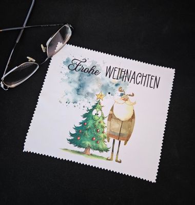 Brillenputztuch Weihnachten mit Baum