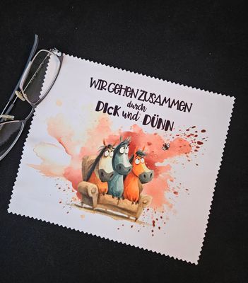Brillenputztuch ängstliche Pferde