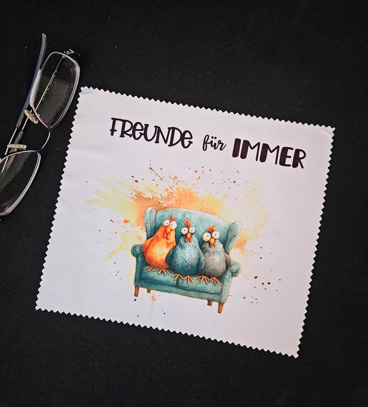 Brillenputztuch Hühnerfreunde