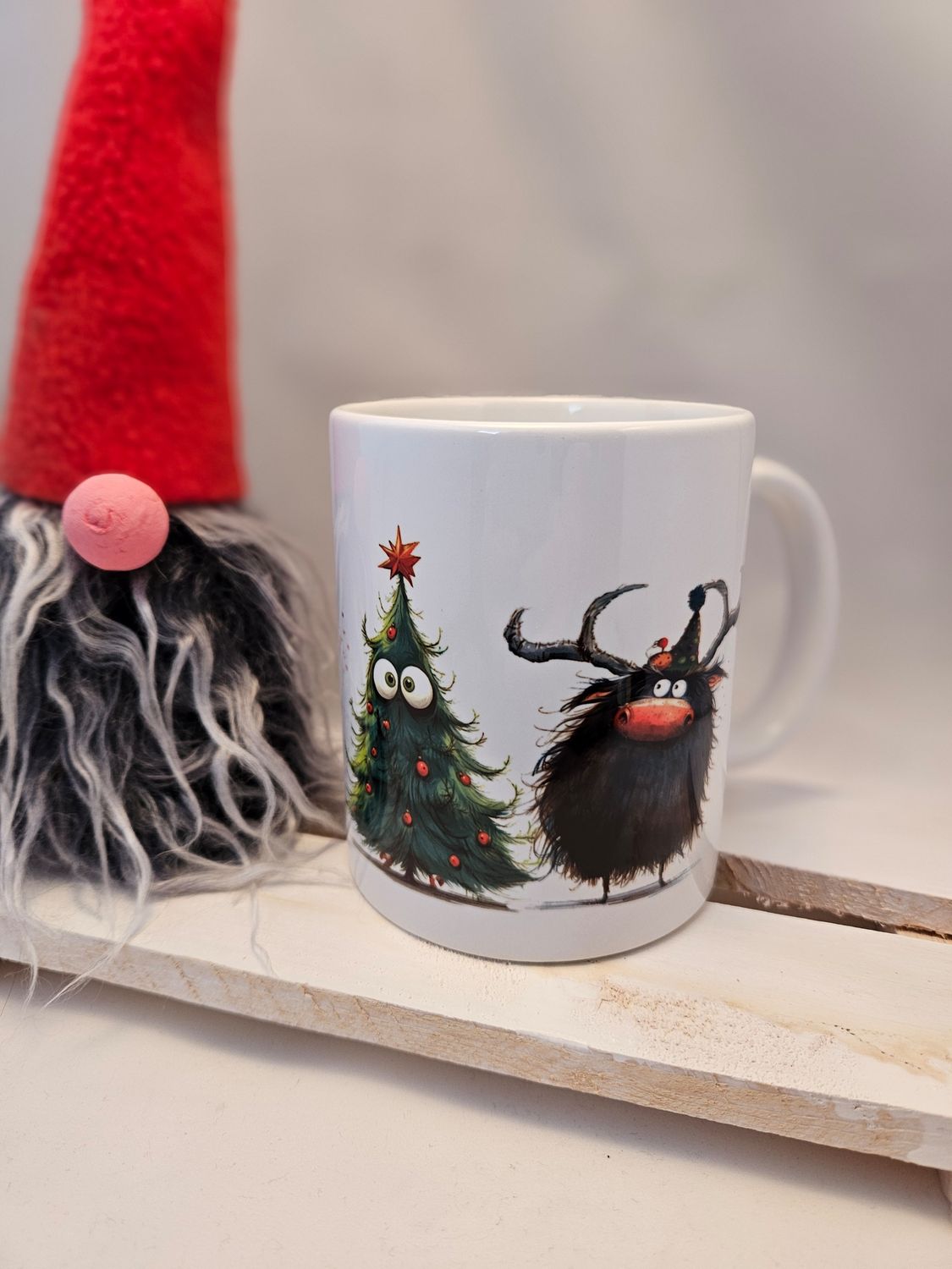 Tasse Weihnachten mit Zottelrentier