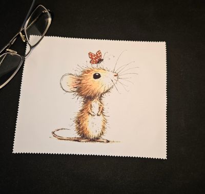 Brillenputztuch Mäusedame