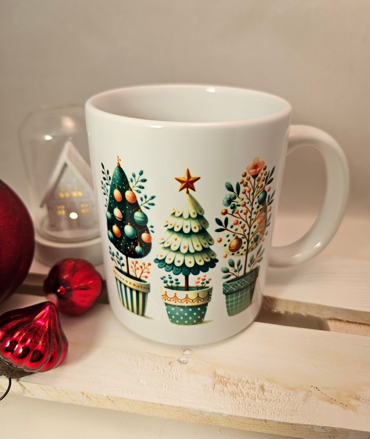 Tasse Weihnachtsbäumchen türkis