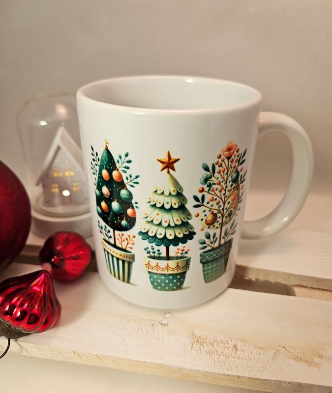 Tasse Weihnachtsbäumchen türkis