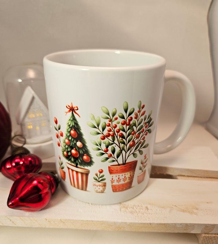Tasse Weihnachtsbäumchen rot