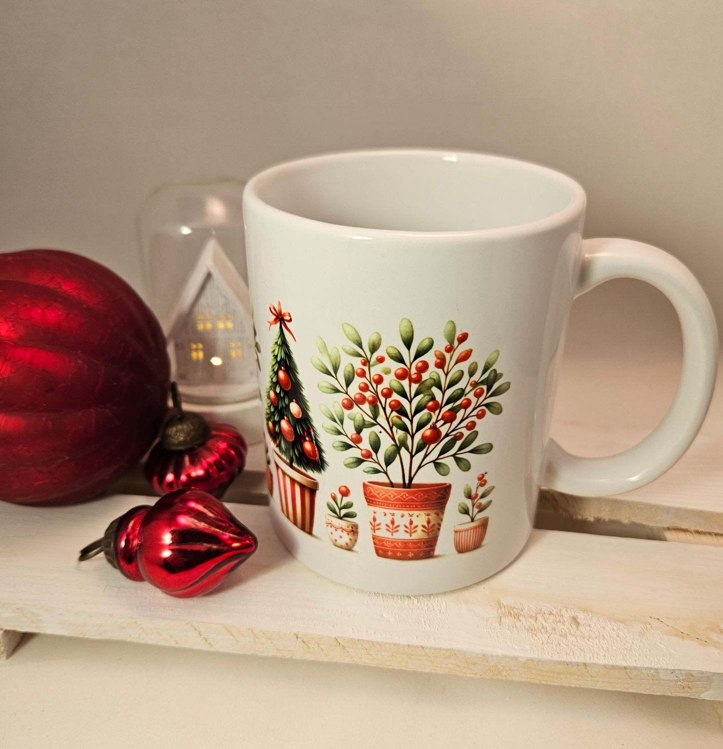 Tasse Weichnachtsbäumchen rot ohne Spruch