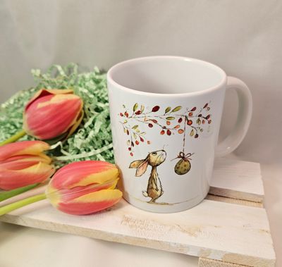 Tasse Osterei am Strauch