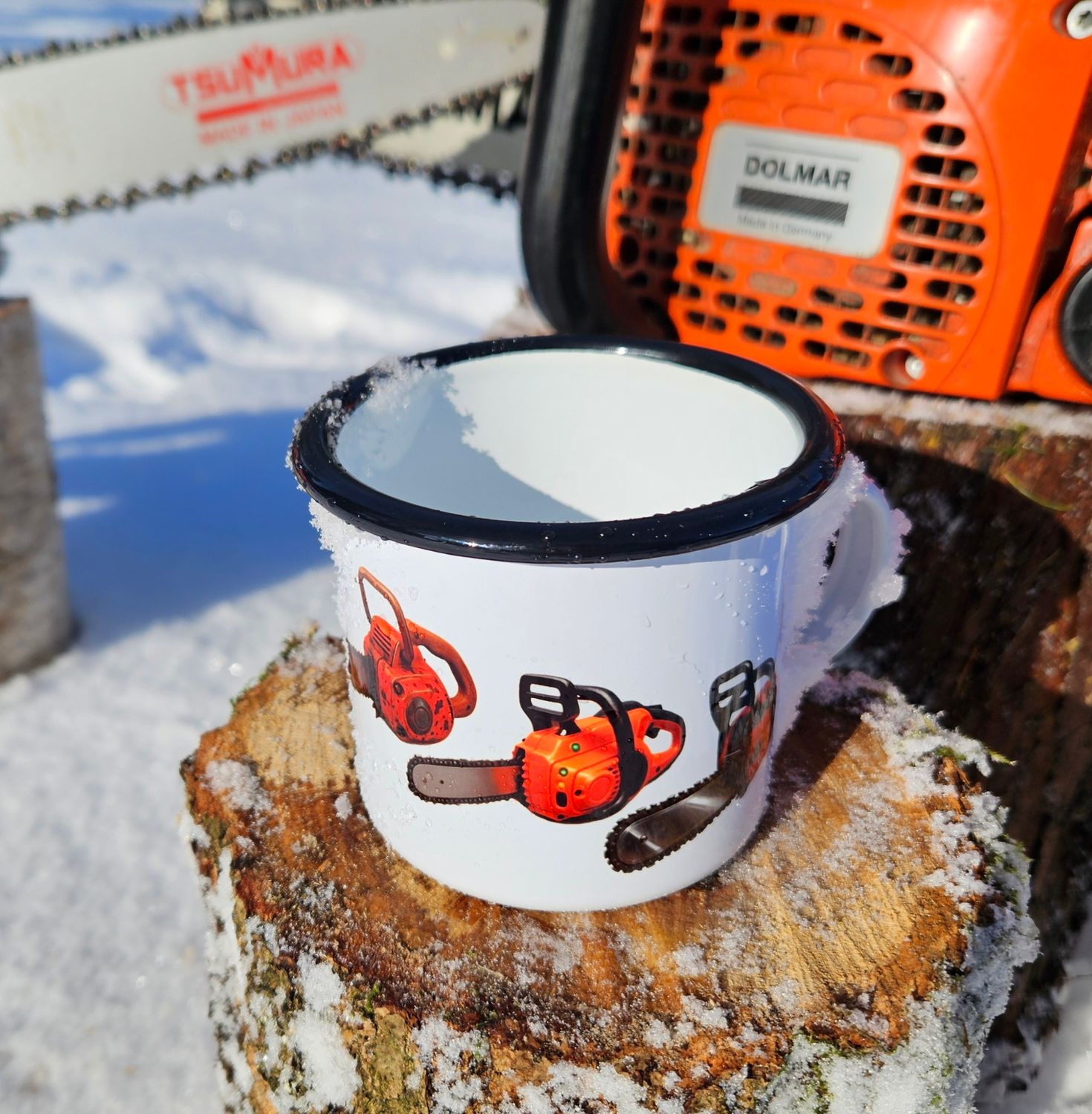 Tasse Motorsägen