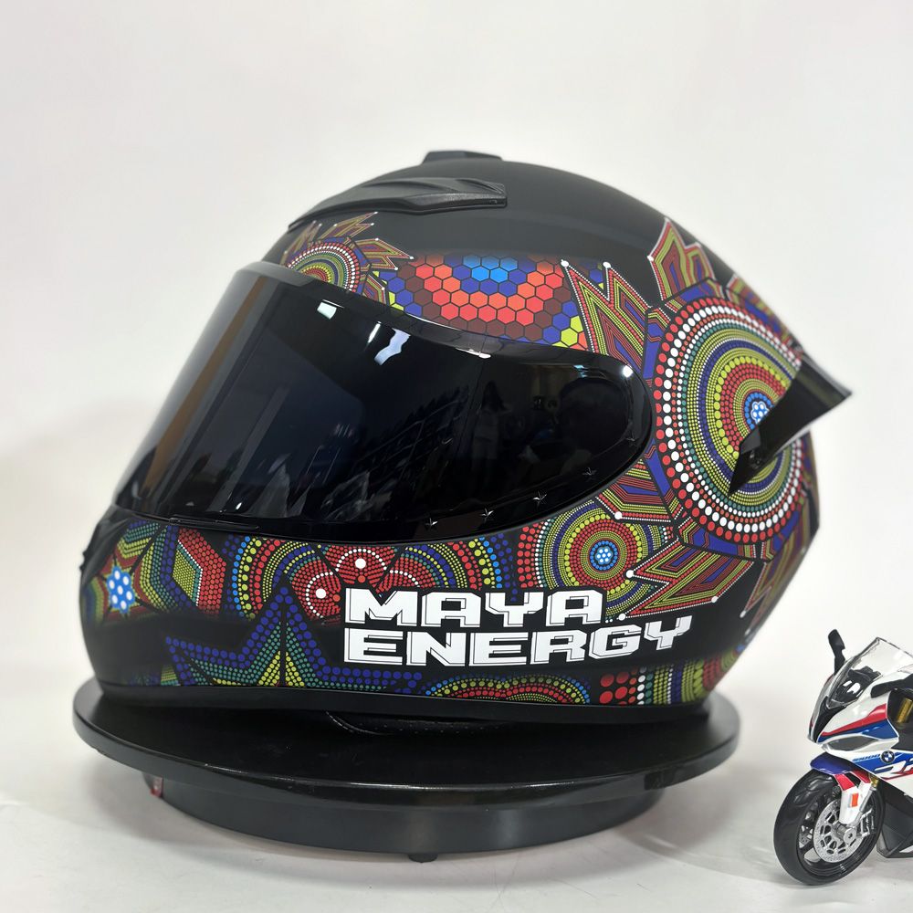 DOT Certified Motorcycle Helmet Unisex Four Seasons Large Displacement Scooter Full Face Helmet Maya Style for Riders