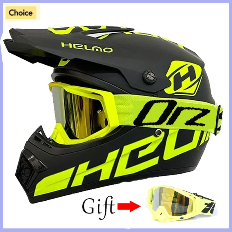 Motorcycle Helmet Professional Motocross Off Road protective Helm Children Off-road Casque Capacete De Motocicleta Gift Goggles