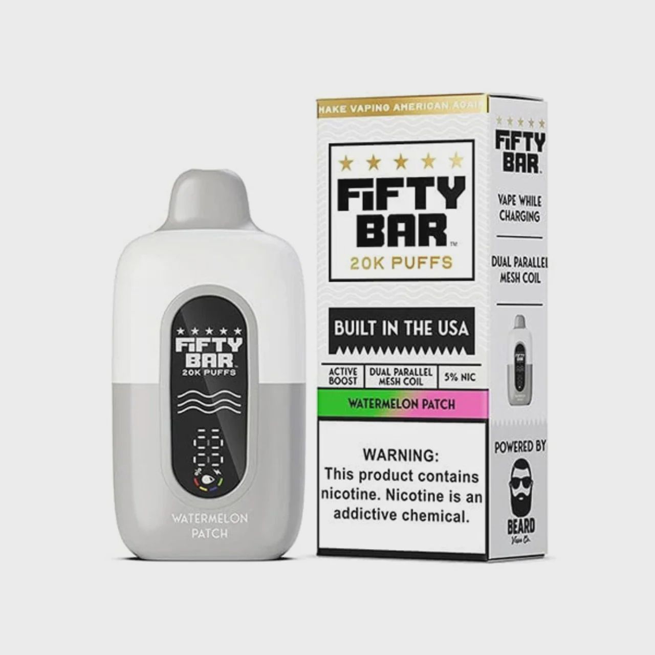 Fifty Bar 20K Puff, Flavor: Watermelon Patch