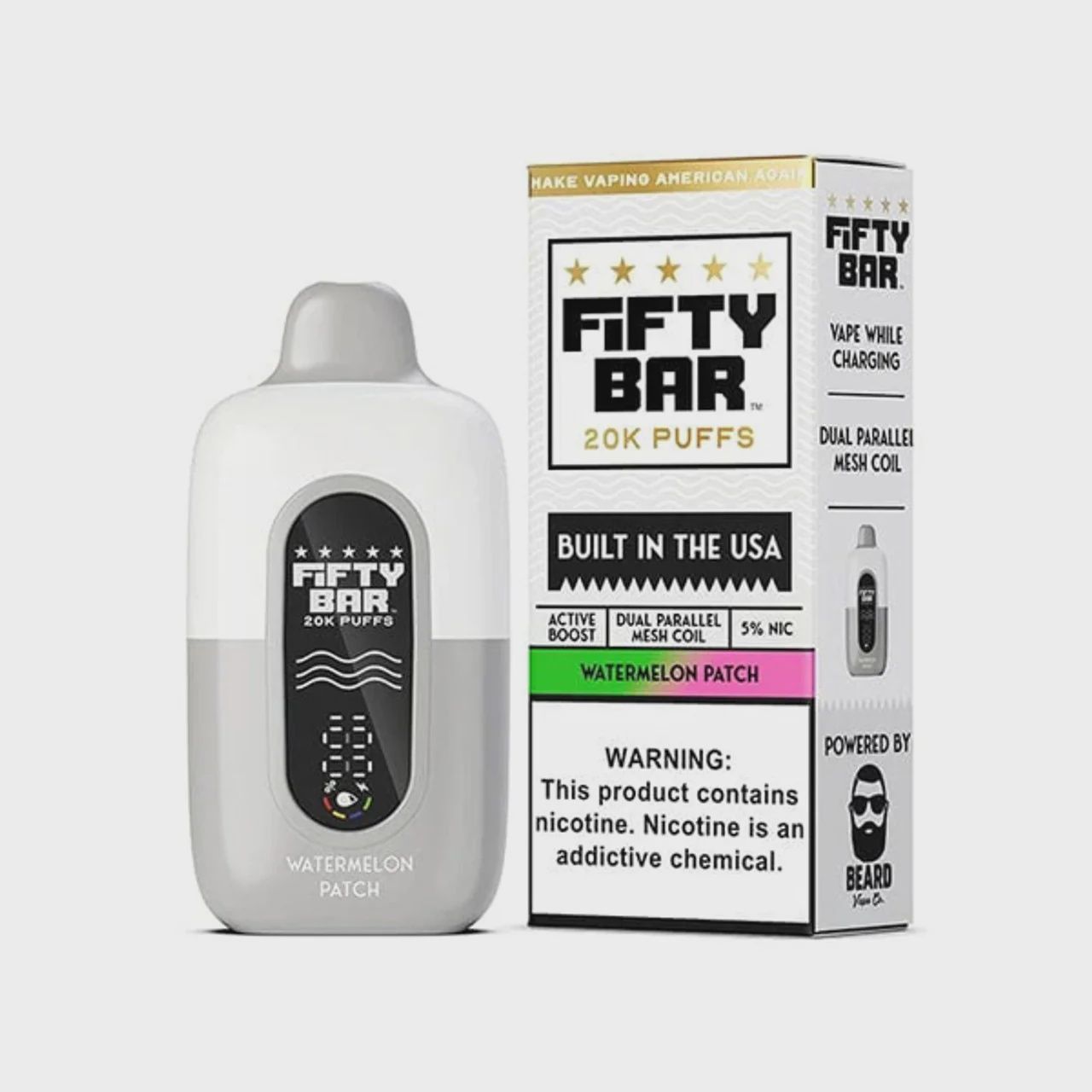 Fifty Bar 20K Puff, Flavor: Watermelon Patch