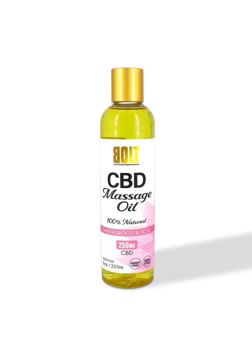 Bolt CBD Massage Oil, Scent: Sandalwood &amp; Rose