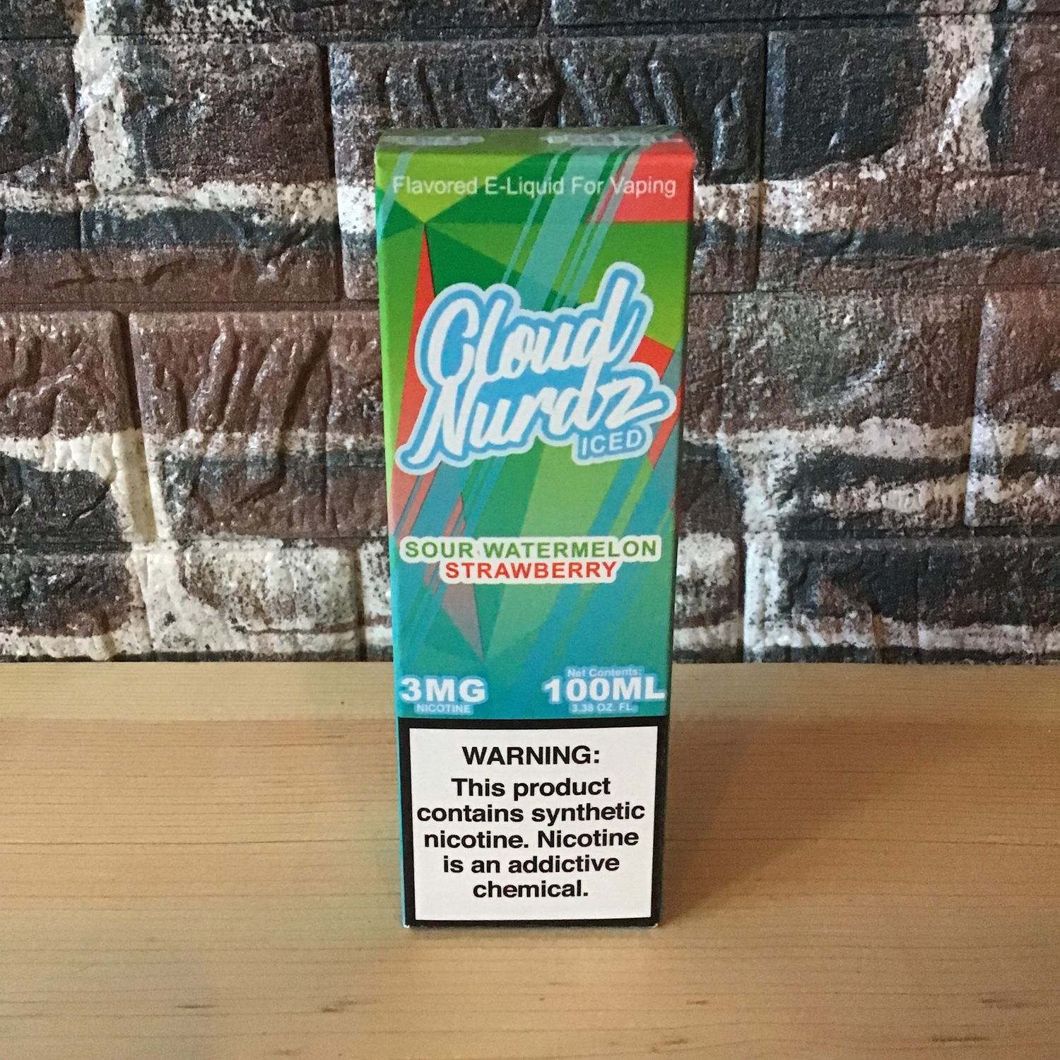 3mg Iced Sour Watermelon Strawberry Cloud Nurdz 100mL