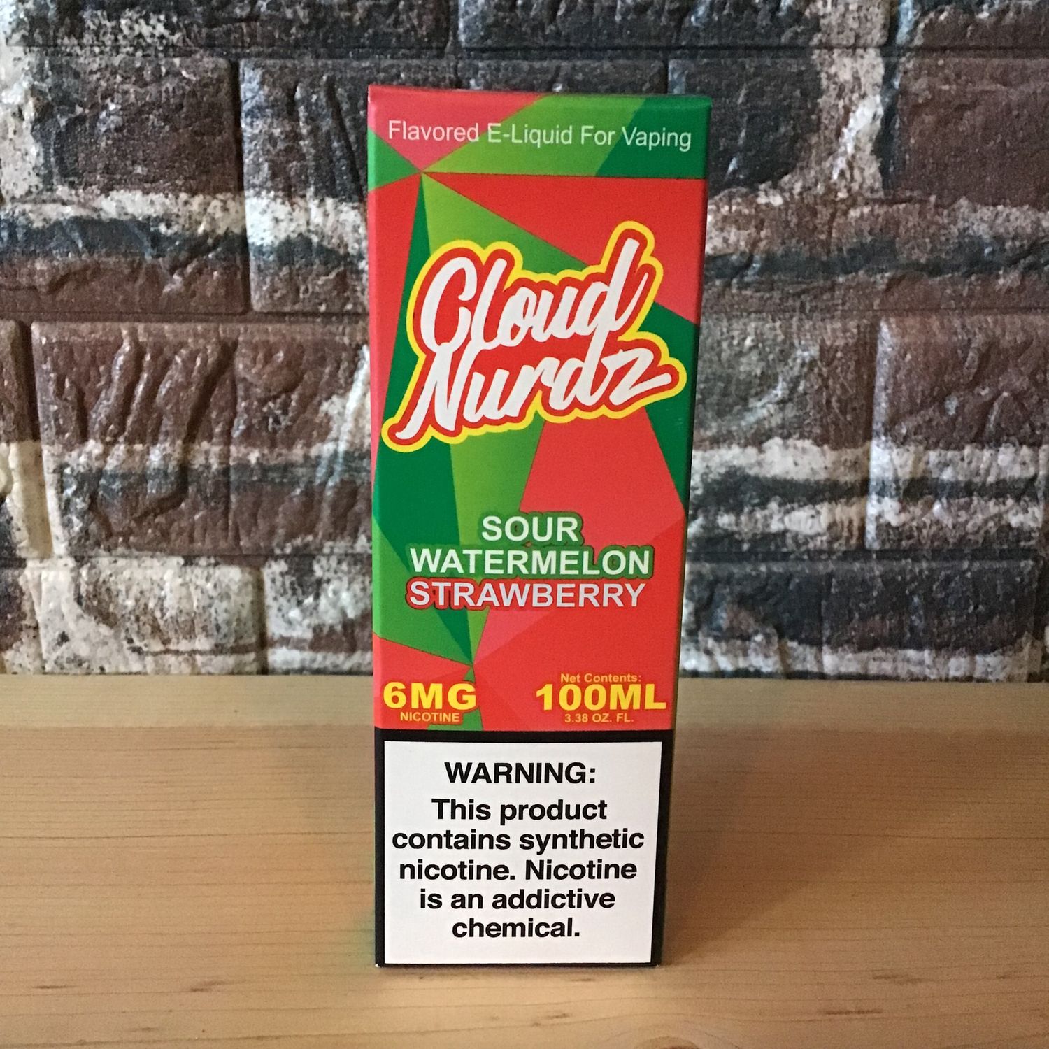 6mg Sour Watermelon Strawberry Cloud Nurdz 100mL