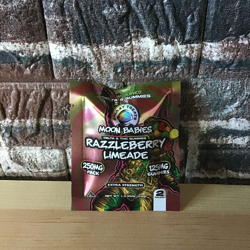 Galaxy Treats Moon Babies 250mg per pack Razzleberry Limeade Delta 8 Gummies