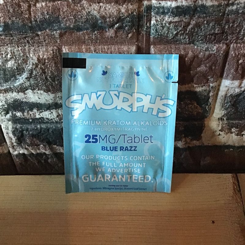 Smurph&#39;s Premium Kratom Alkaloids Blue Razz 25mg 1 Tablet