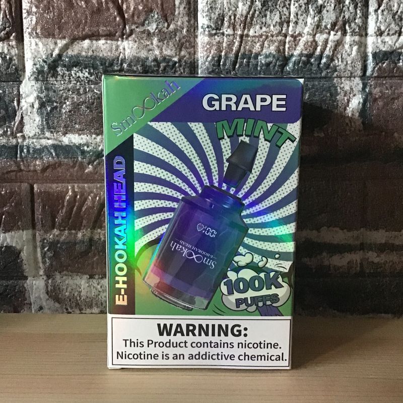 Smookah 2n1 Disposable Hookah Head 100k Grape Mint
