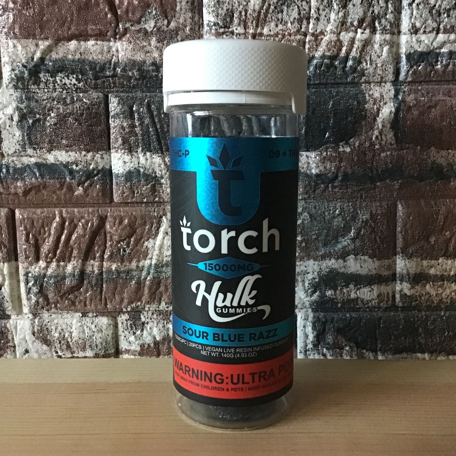 Torch Hulk Gummies Sour Blue Razz 20pc 15000mg