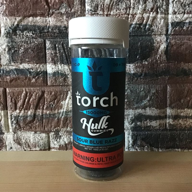 Torch Hulk Gummies Sour Blue Razz 20pc 15000mg