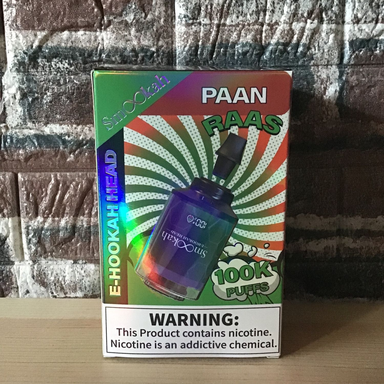 Smookah 2n1 Disposable Hookah Head 100k Paan Raas
